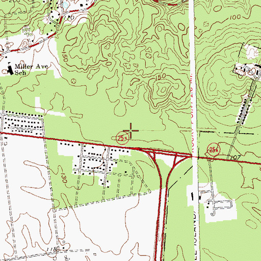 Topographic Map of East Shoreham Census Designated Place, NY