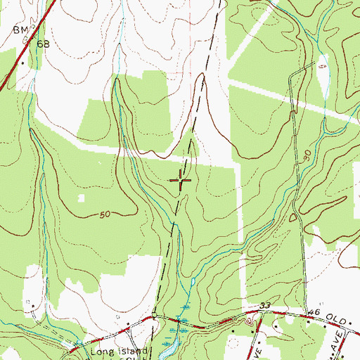 Topographic Map of Eastport Census Designated Place, NY