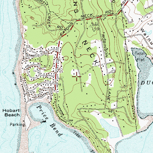 Topographic Map of Eatons Neck Census Designated Place, NY