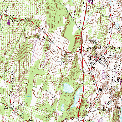Topographic Map of Milton Census Designated Place, NY