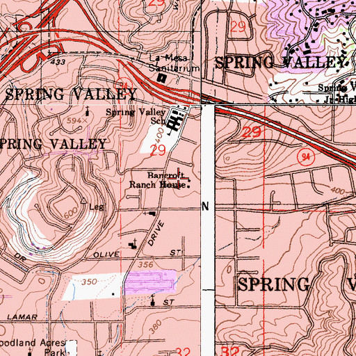 Topographic Map of Bancroft Ranch House, CA