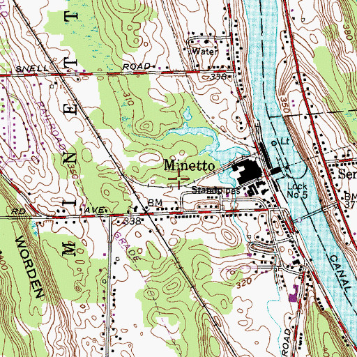 Topographic Map of Minetto Census Designated Place, NY