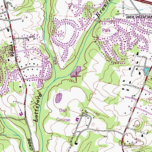 Topographic Map of Mitchellville Census Designated Place, MD