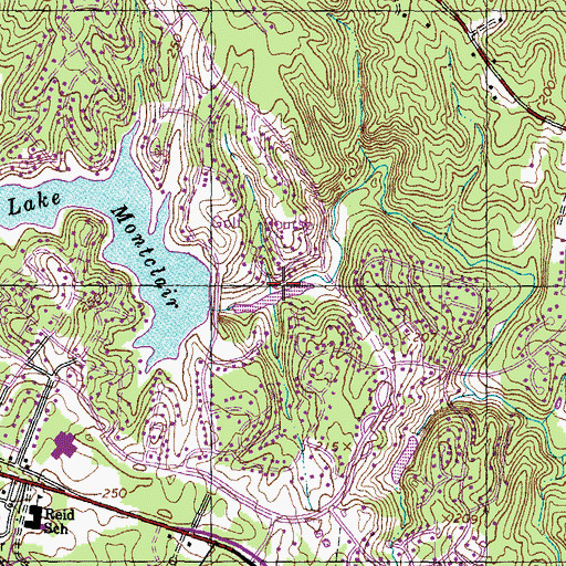 Topographic Map of Montclair Census Designated Place, VA