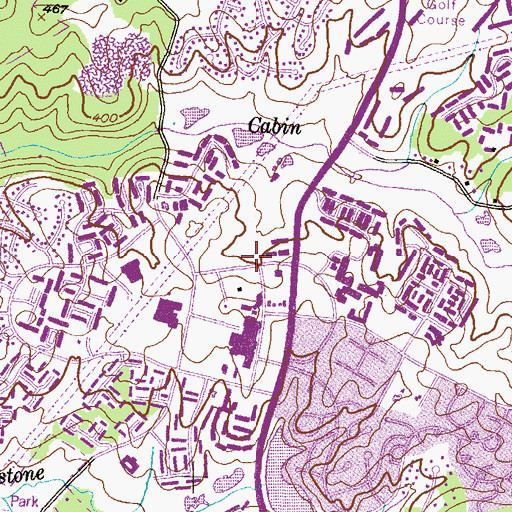 Topographic Map of Montgomery Village Census Designated Place, MD