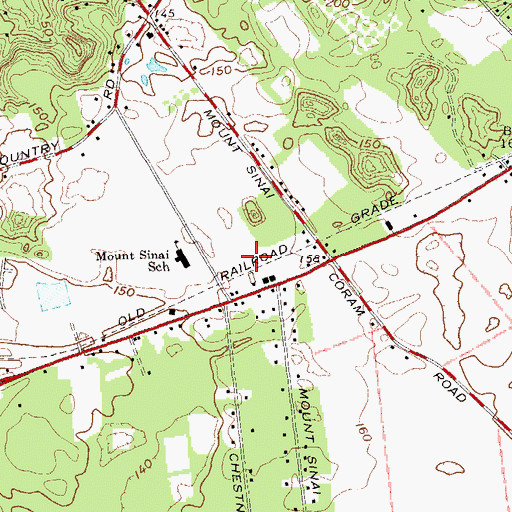 Topographic Map of Mount Sinai Census Designated Place, NY