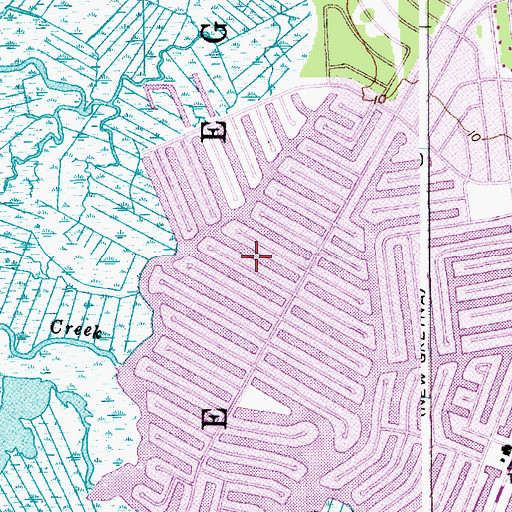 Topographic Map of Mystic Island Census Designated Place, NJ