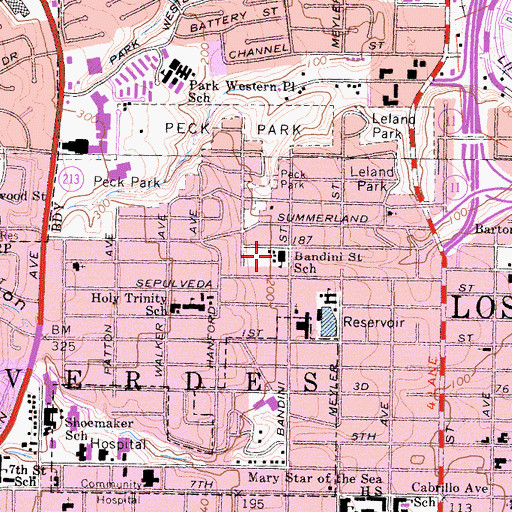 Topographic Map of Bandini Elementary School, CA
