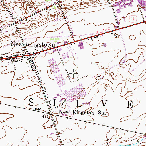 Topographic Map of New Kingstown Census Designated Place, PA