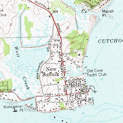 Topographic Map of New Suffolk Census Designated Place, NY