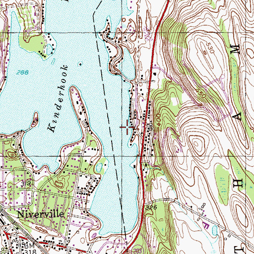 Topographic Map of Niverville Census Designated Place, NY