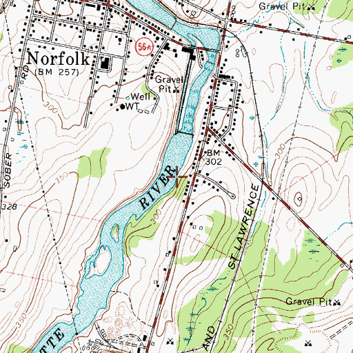 Topographic Map of Norfolk Census Designated Place, NY