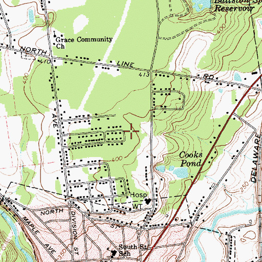 Topographic Map of North Ballston Spa Census Designated Place, NY
