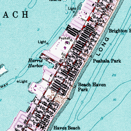 Topographic Map of North Beach Haven Census Designated Place, NJ