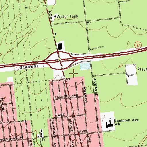 Topographic Map of North Bellport Census Designated Place, NY
