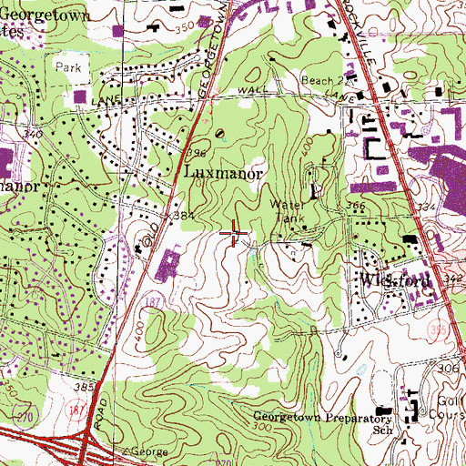 Topographic Map of North Bethesda Census Designated Place, MD