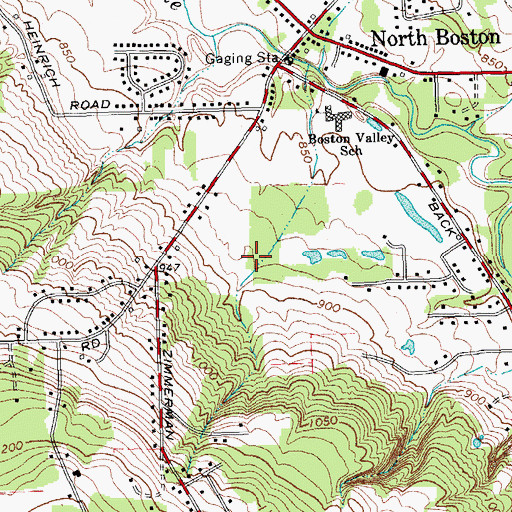 Topographic Map of North Boston Census Designated Place, NY