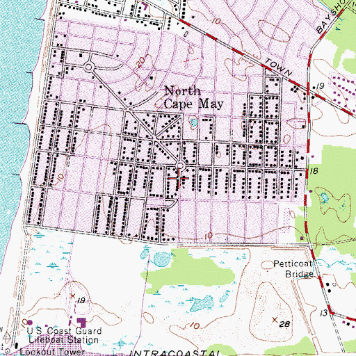 Topographic Map of North Cape May Census Designated Place, NJ