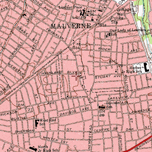 Topographic Map of North Lynbrook Census Designated Place, NY