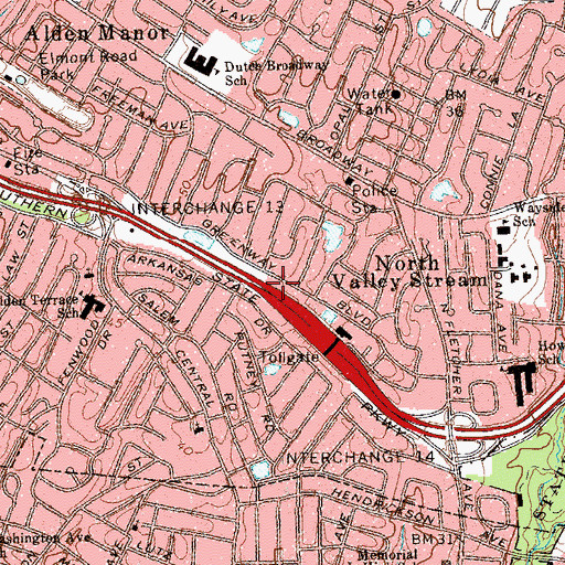Topographic Map of North Valley Stream Census Designated Place, NY