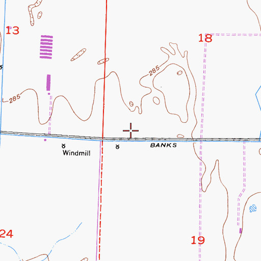 Topographic Map of Banks Ditch, CA