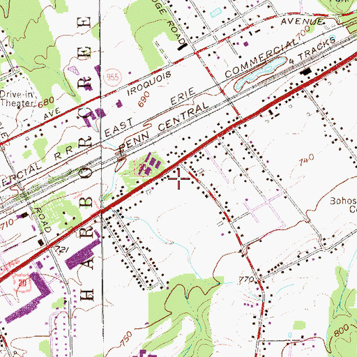 Topographic Map of Northwest Harborcreek Census Designated Place, PA
