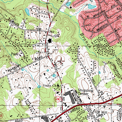 Topographic Map of Oakton Census Designated Place, VA