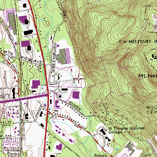 Topographic Map of Orangeburg Census Designated Place, NY
