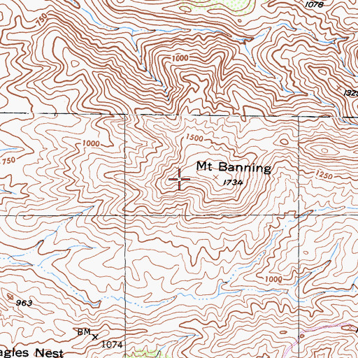 Topographic Map of Mount Banning, CA