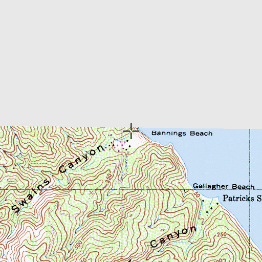 Topographic Map of Bannings Beach, CA