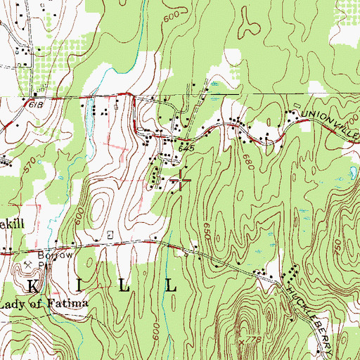 Topographic Map of Plattekill Census Designated Place, NY