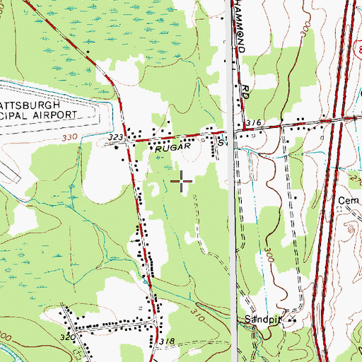 Topographic Map of Plattsburgh West Census Designated Place, NY