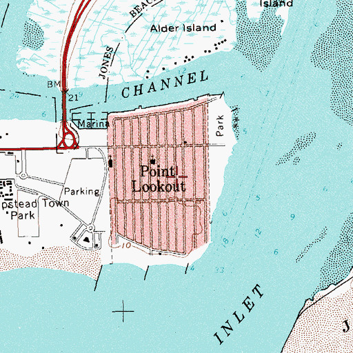 Topographic Map of Point Lookout Census Designated Place, NY