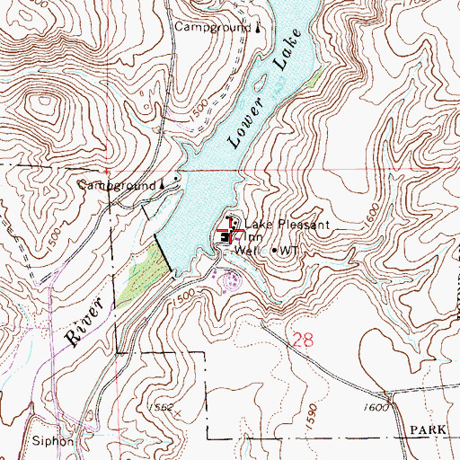 Topographic Map of Lake Carl Pleasant, AZ