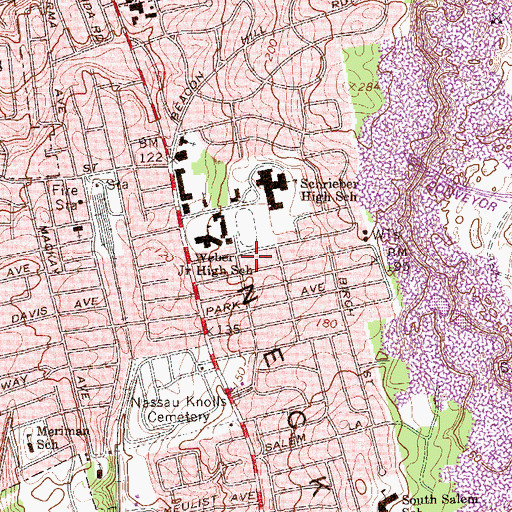 Topographic Map of Port Washington Census Designated Place, NY