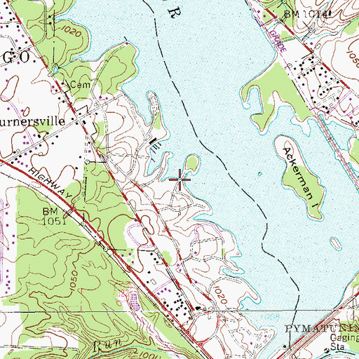 Topographic Map of Pymatuning South Census Designated Place, PA