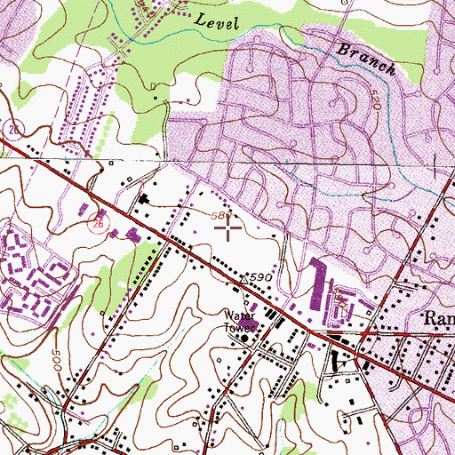 Topographic Map of Randallstown Census Designated Place, MD