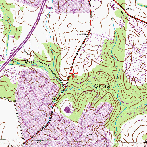 Topographic Map of Redland Census Designated Place, MD