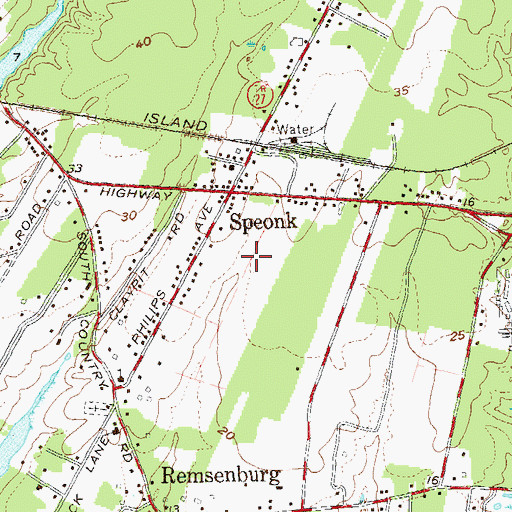 Topographic Map of Remsenburg-Speonk Census Designated Place, NY