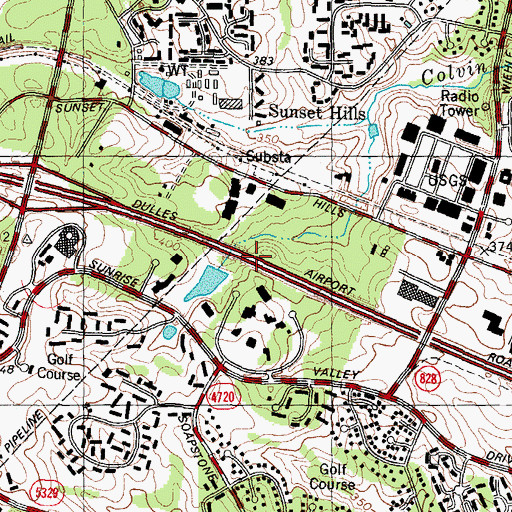 Topographic Map of Reston Census Designated Place, VA