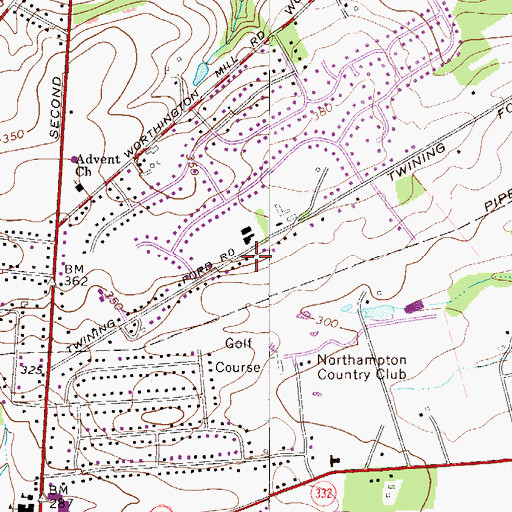 Topographic Map of Richboro Census Designated Place, PA