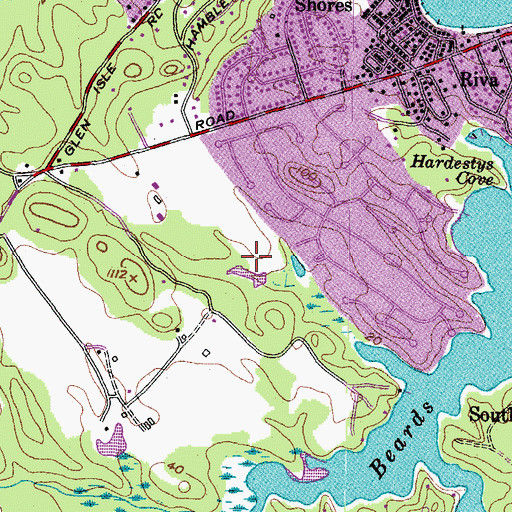 Topographic Map of Riva Census Designated Place, MD