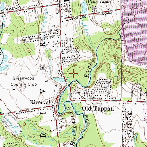 Topographic Map of River Vale Census Designated Place, NJ