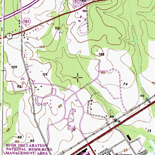 Topographic Map of Riverside Census Designated Place, MD