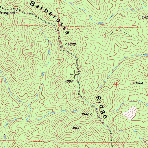 Topographic Map of Barbarossa Ridge, CA