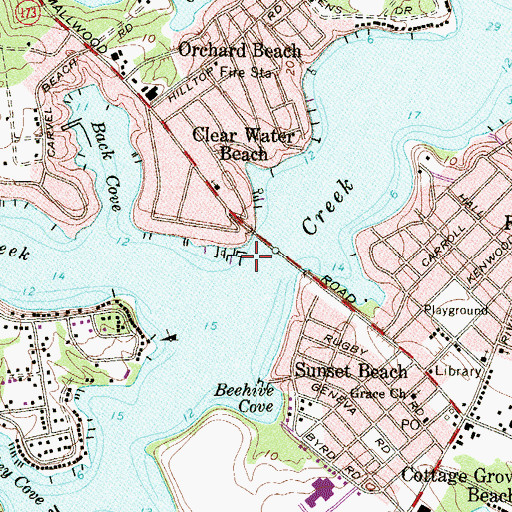 Topographic Map of Riviera Beach Census Designated Place, MD