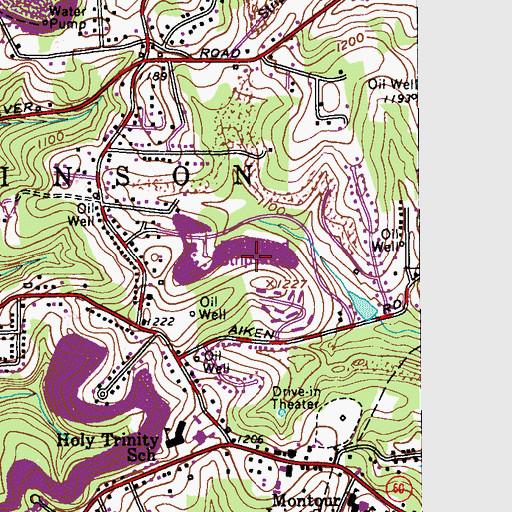 Topographic Map of Robinson Township Census Designated Place, PA