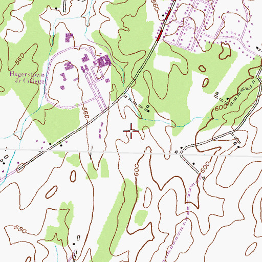 Topographic Map of Robinwood Census Designated Place, MD