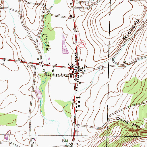 Topographic Map of Rohrsburg Census Designated Place, PA