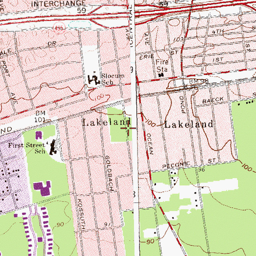 Topographic Map of Ronkonkoma Census Designated Place, NY